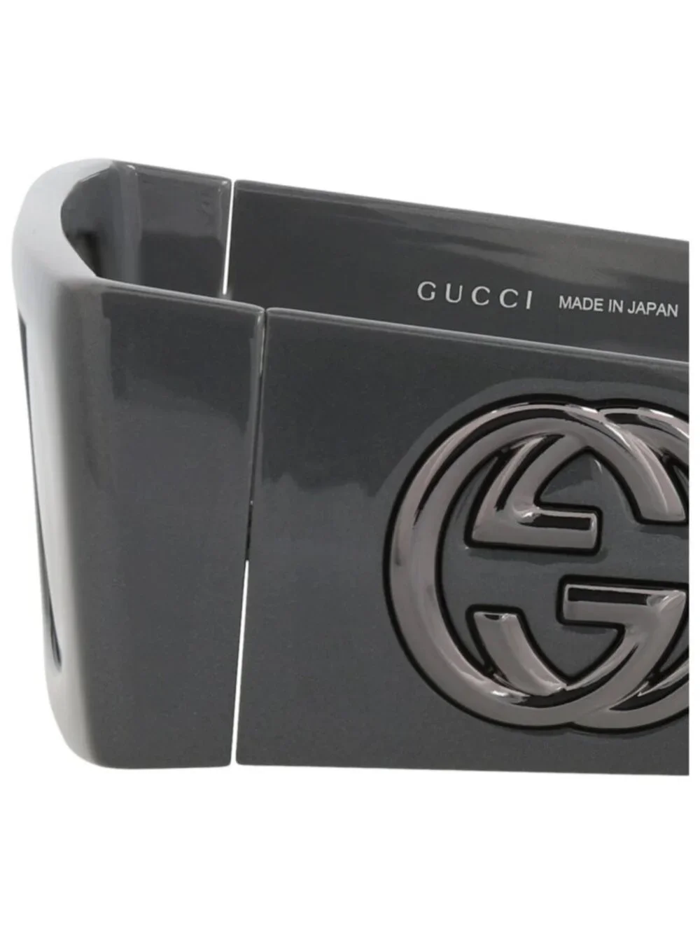 New Gucci Women's Sunglasses Shield Wrap Injection Frame Grey Grey Grey